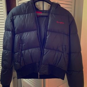 South Pole down jacket with furry hood